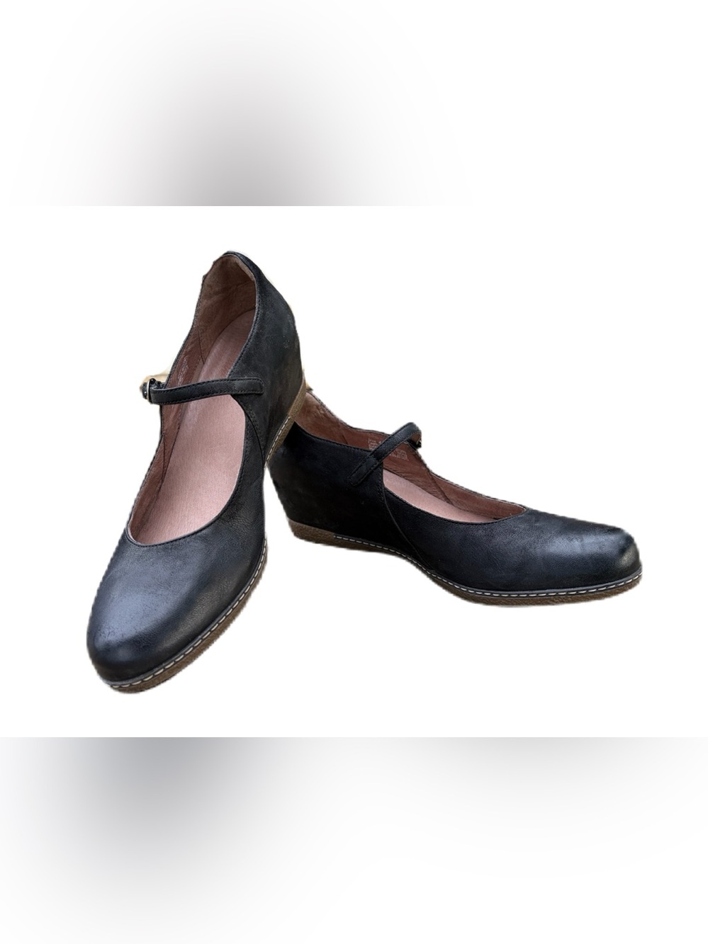 Dansko Black Mary Jane Wedge Flats